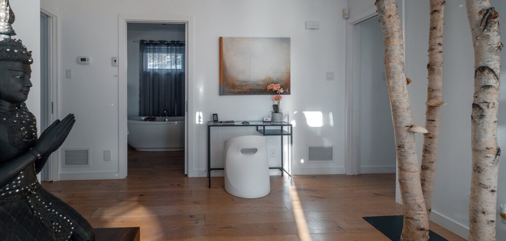 Entrée au Chalet DesignPur | Chalets de luxe à louer dans Lanaudière | Chalets Zenya